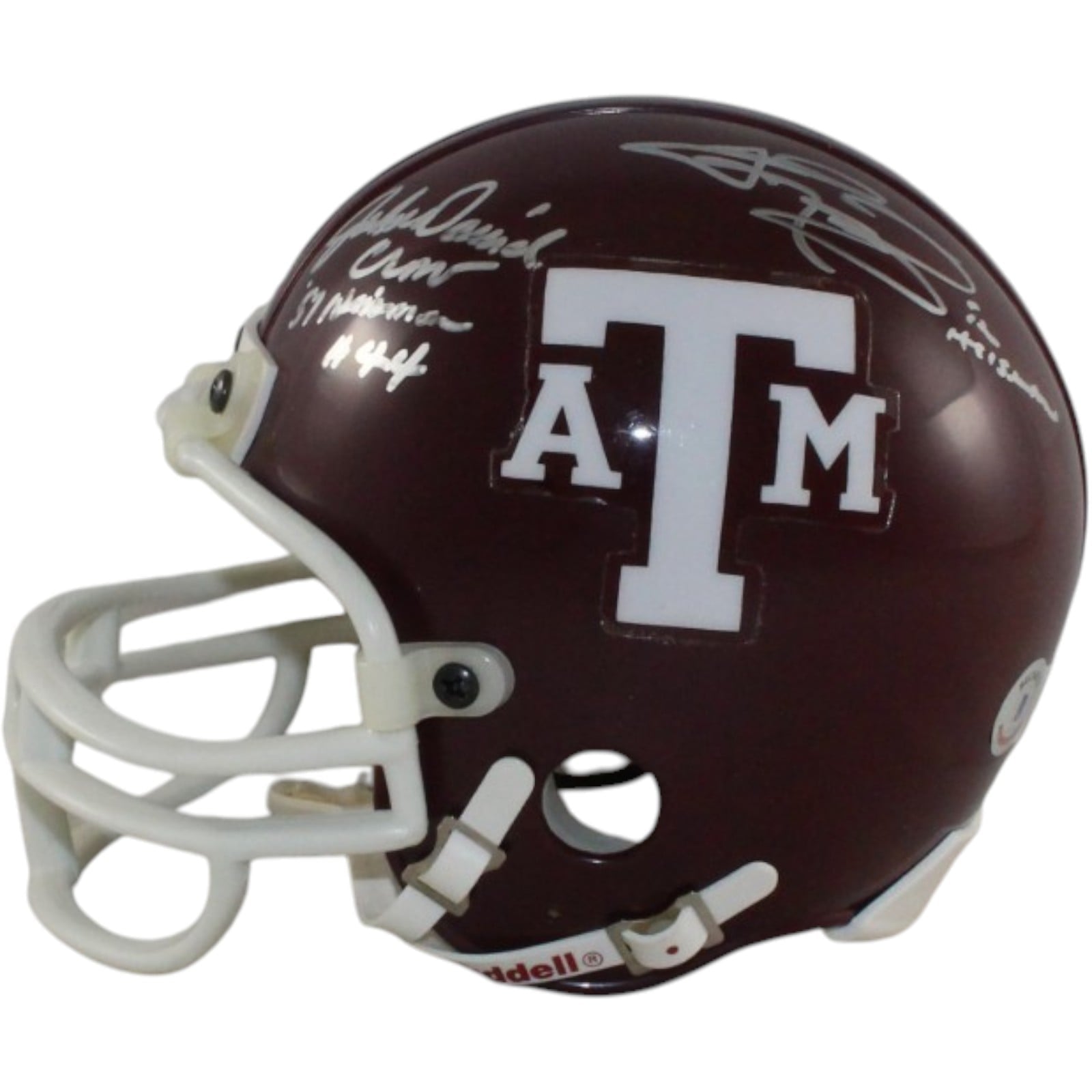 Johnny Manziel John David Crow Autographed Texas A&M Mini Helmet Beckett 58243