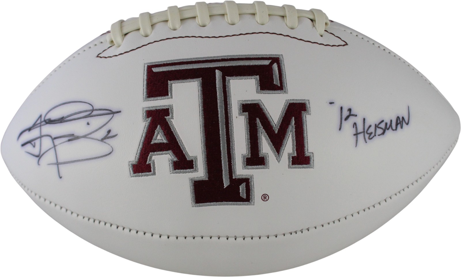 Johnny Manziel Autographed Texas A&M Aggies Logo Football Heisman JSA 59379