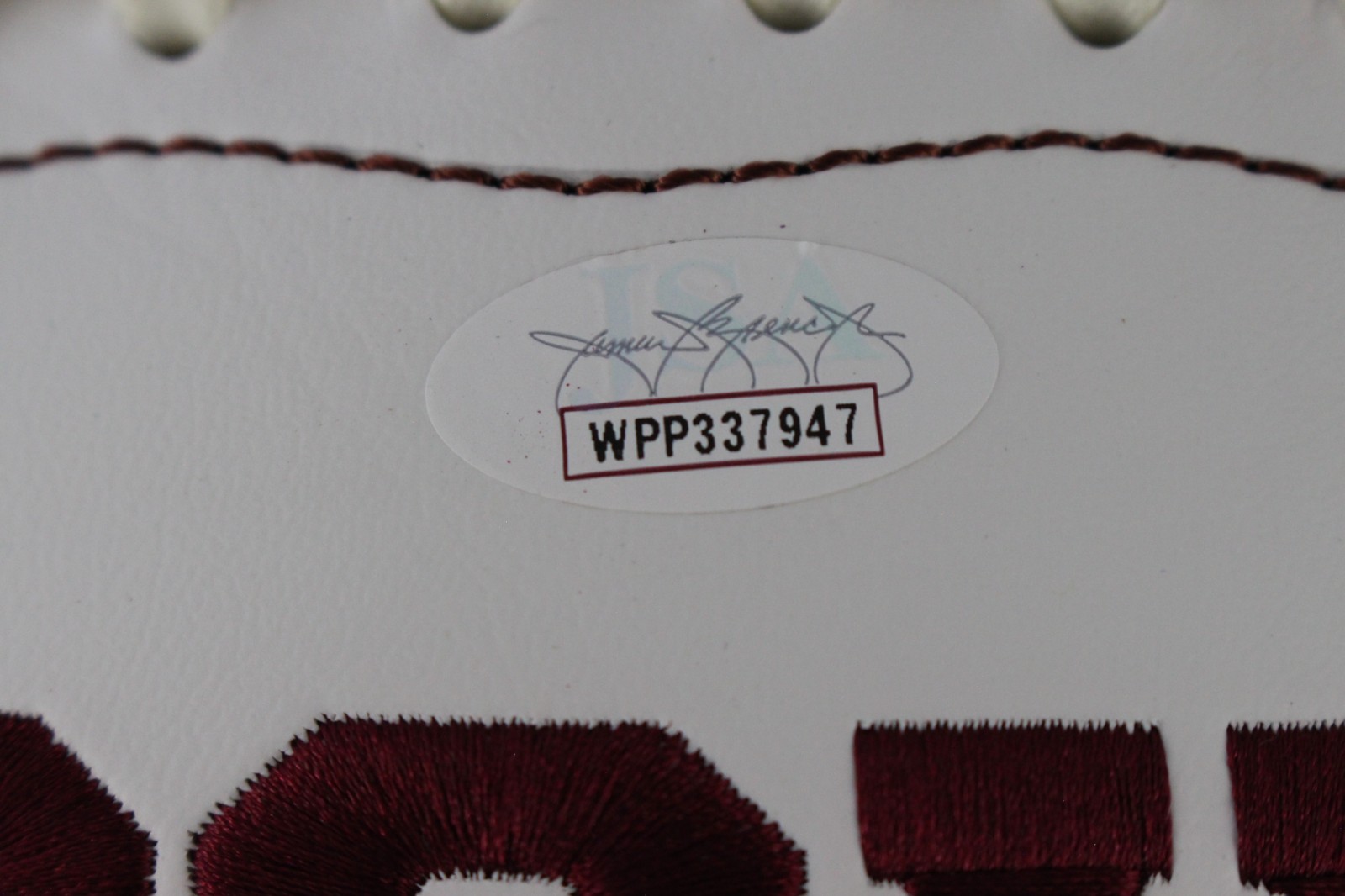 Johnny Manziel Autographed Texas A&M Aggies Logo Football Heisman JSA 59379 5 Johnny Manziel Autographed Texas A&M Aggies Logo Football Heisman JSA 59379