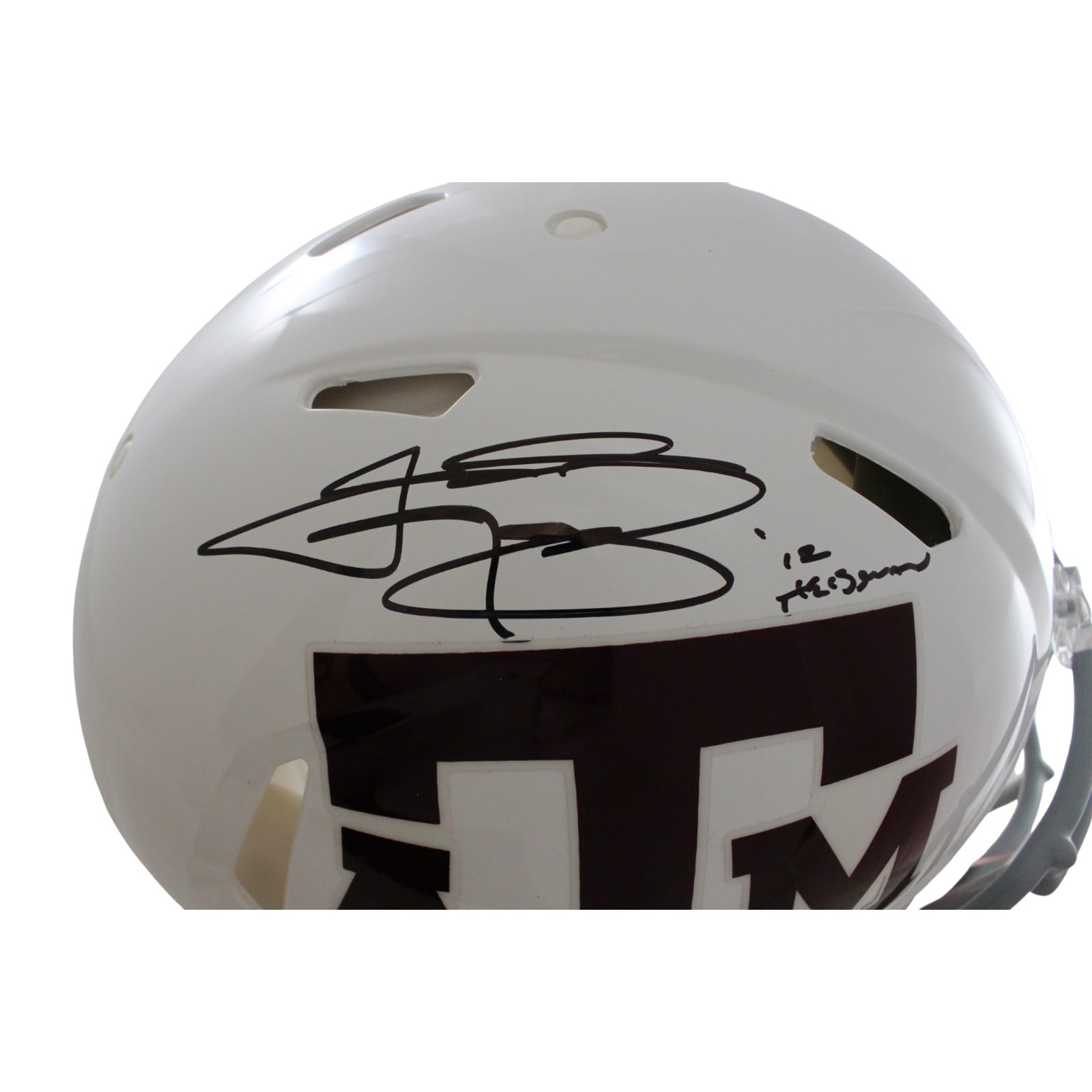 Johnny Manziel Autographed Texas A&M Authentic Helmet Heisman Beckett WIT 58250 2 Johnny Manziel Autographed Texas A&M Authentic Helmet Heisman Beckett WIT 58250