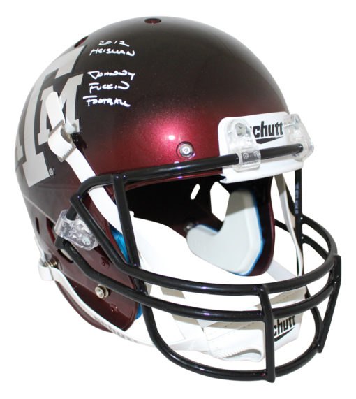 Johnny Manziel Signed Texas A&M Aggies Black Replica Helmet 4 Insc BAS 26765