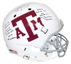 Johnny Manziel Signed Texas A&M Aggies White Replica Helmet 6 Insc BAS 26768