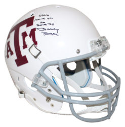 Johnny Manziel Signed Texas A&M Aggies White Replica Helmet 6 Insc BAS 26768