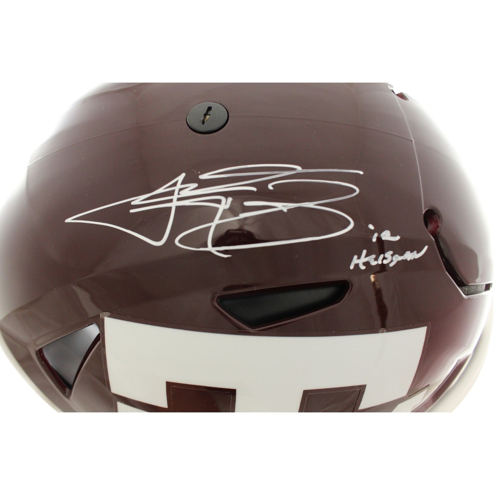 Johnny Manziel Autographed Texas A&M SpeedFlex Helmet Heisman Beckett WIT 58249