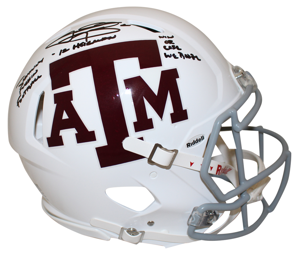 Johnny Manziel Signed Texas A&M Aggies Authentic Speed Helmet Beckett