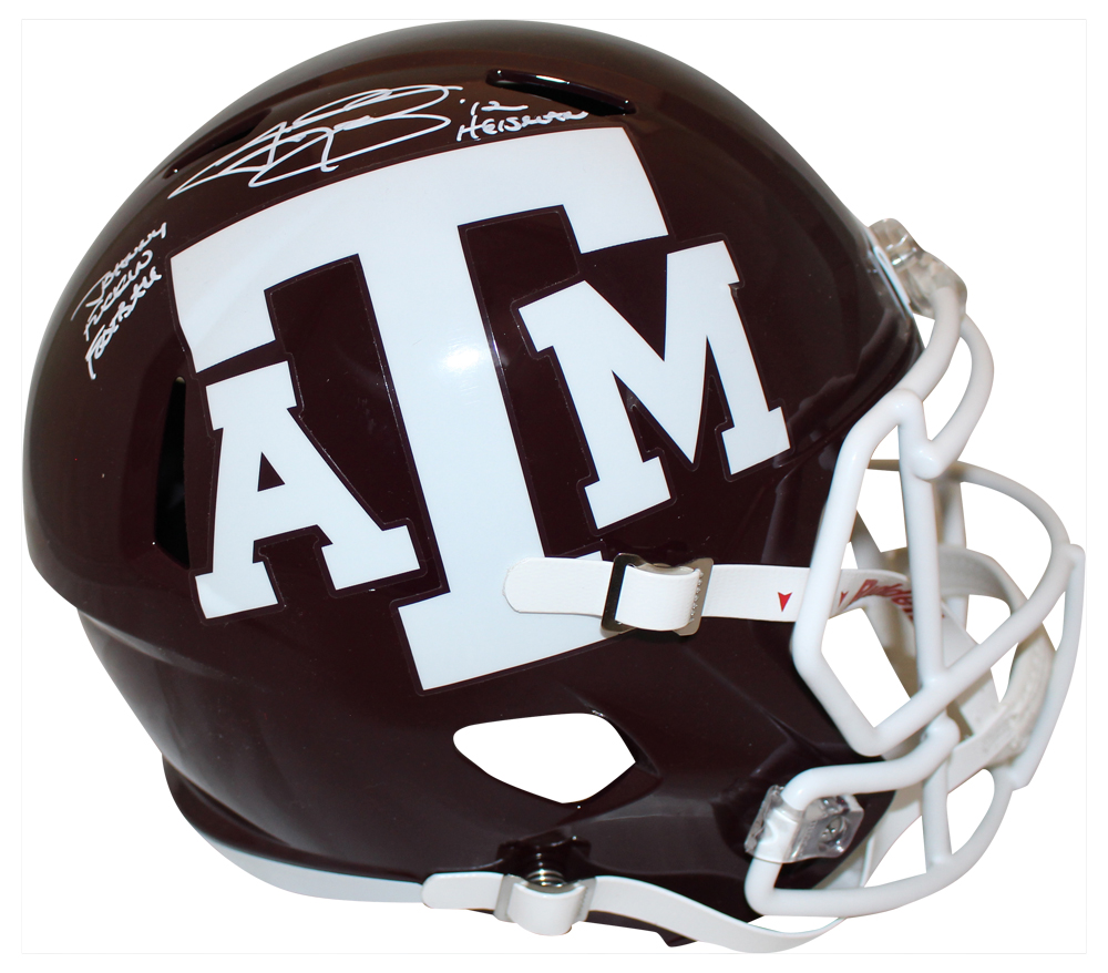 Johnny Manziel Signed Texas A&M Aggies F/S Red Speed Helmet Beckett