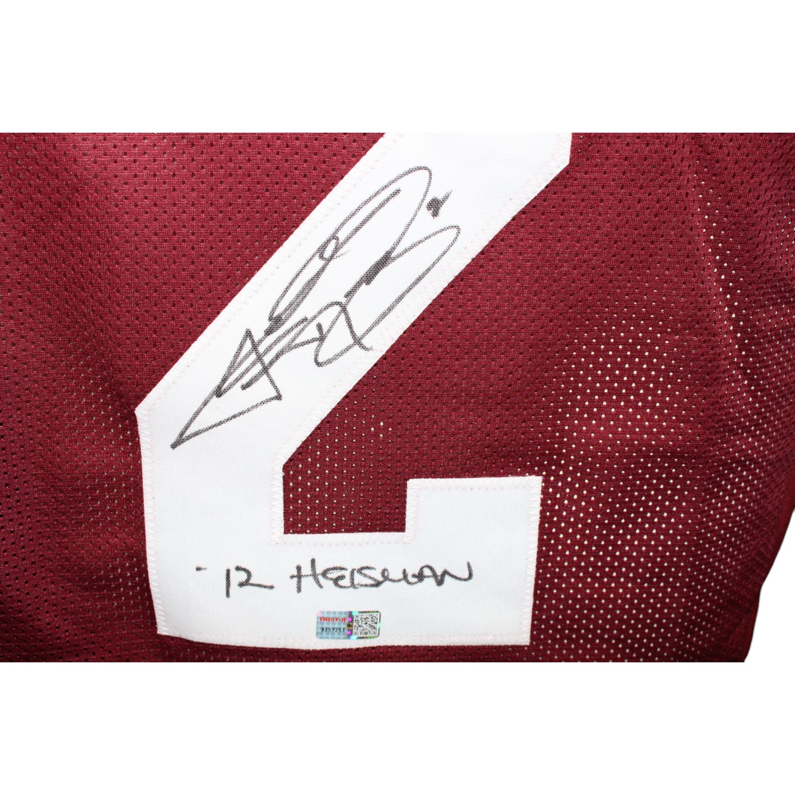 Johnny Manziel Autographed College Style Maroon Jersey Heisman TRI