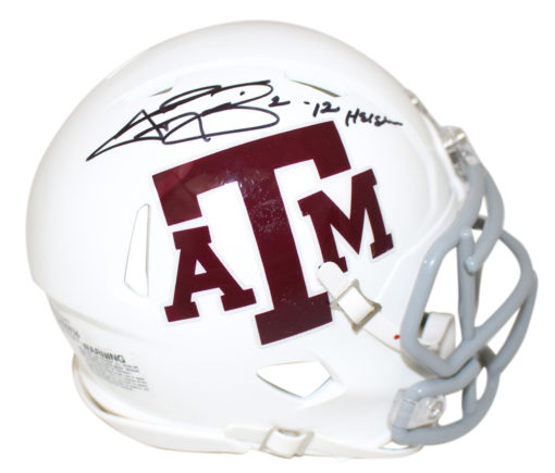 Johnny Manziel Autographed/Signed Texas A&M Aggies Mini Helmet Heisman BAS 24470