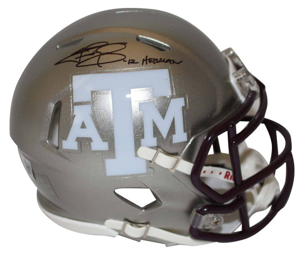 Johnny Manziel Autographed Texas A&M Flash Mini Helmet Heisman BAS