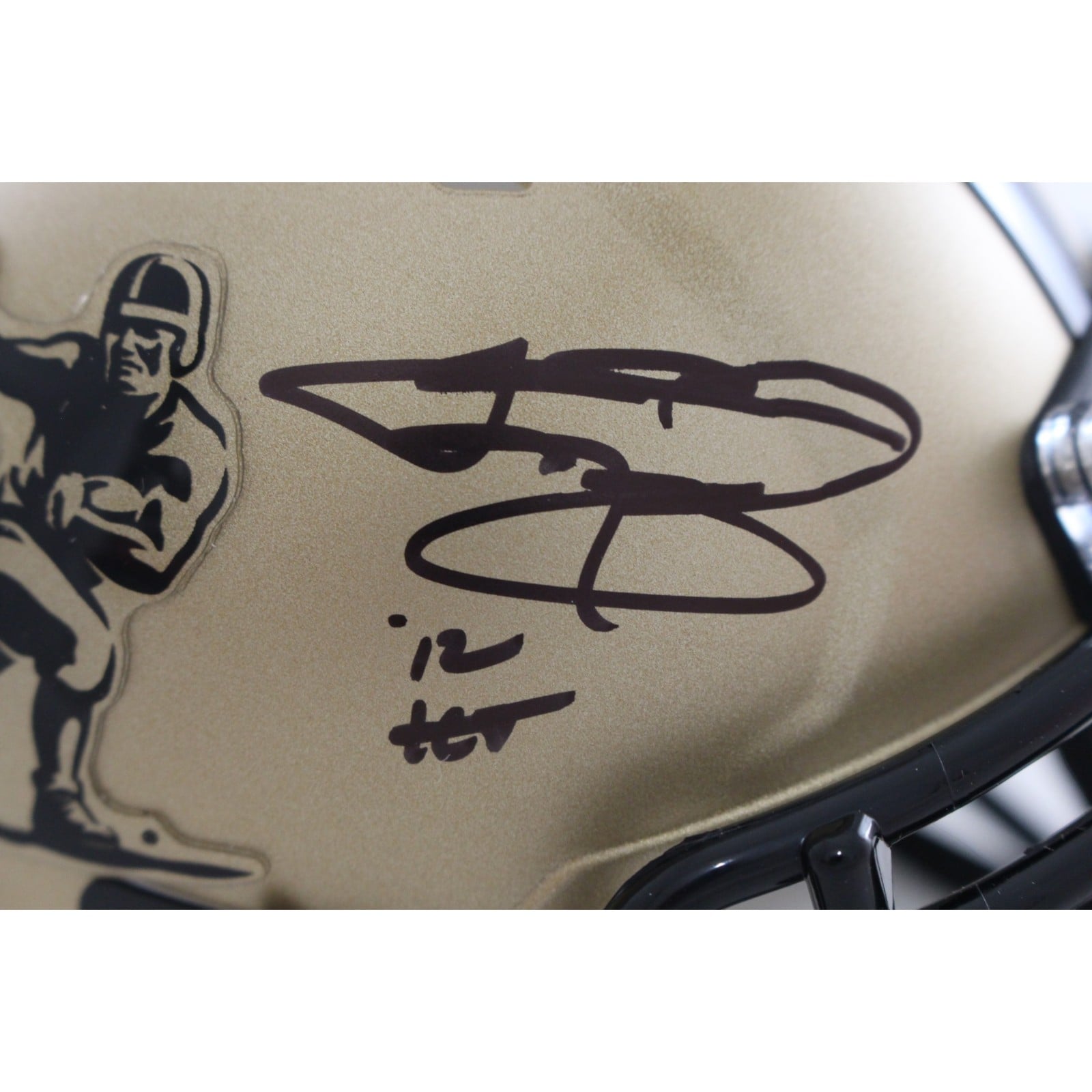 Johnny Manziel Autographed Heisman Trophy Mini Helmet Beckett Witness 58248 2 Johnny Manziel Autographed Heisman Trophy Mini Helmet Beckett Witness 58248