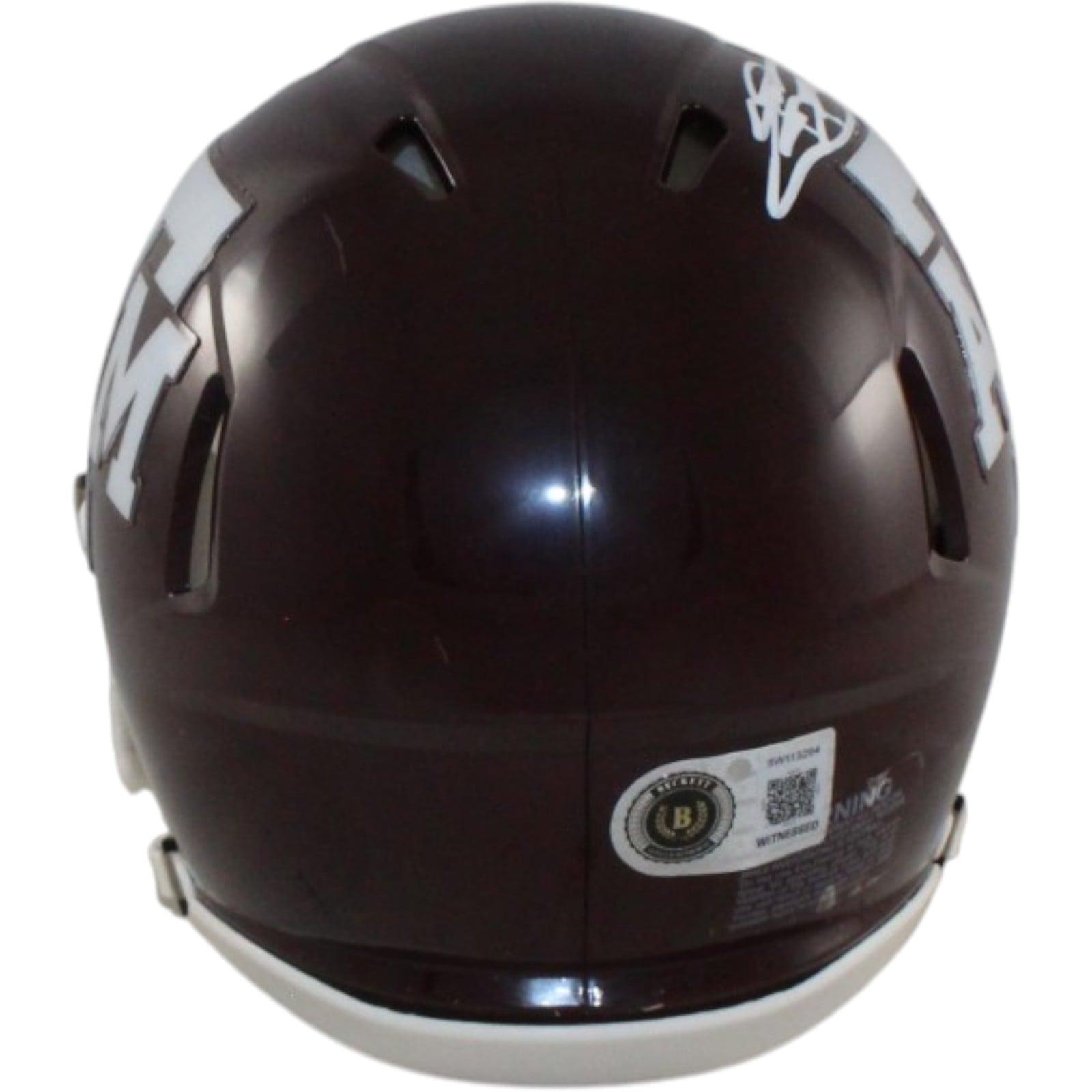 Johnny Manziel Autographed Texas A&M Mini Helmet 12 HT Beckett Witness 58247 3 Johnny Manziel Autographed Texas A&M Mini Helmet 12 HT Beckett Witness 58247