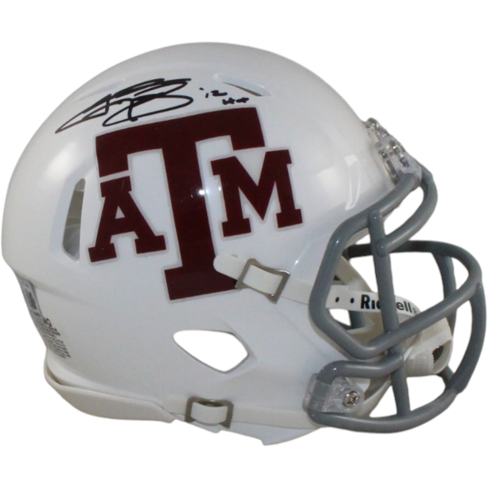 Johnny Manziel Autographed/Signed Texas A&M Mini Helmet Beckett Witness 58244 1 Johnny Manziel Autographed/Signed Texas A&M Mini Helmet Beckett Witness 58244