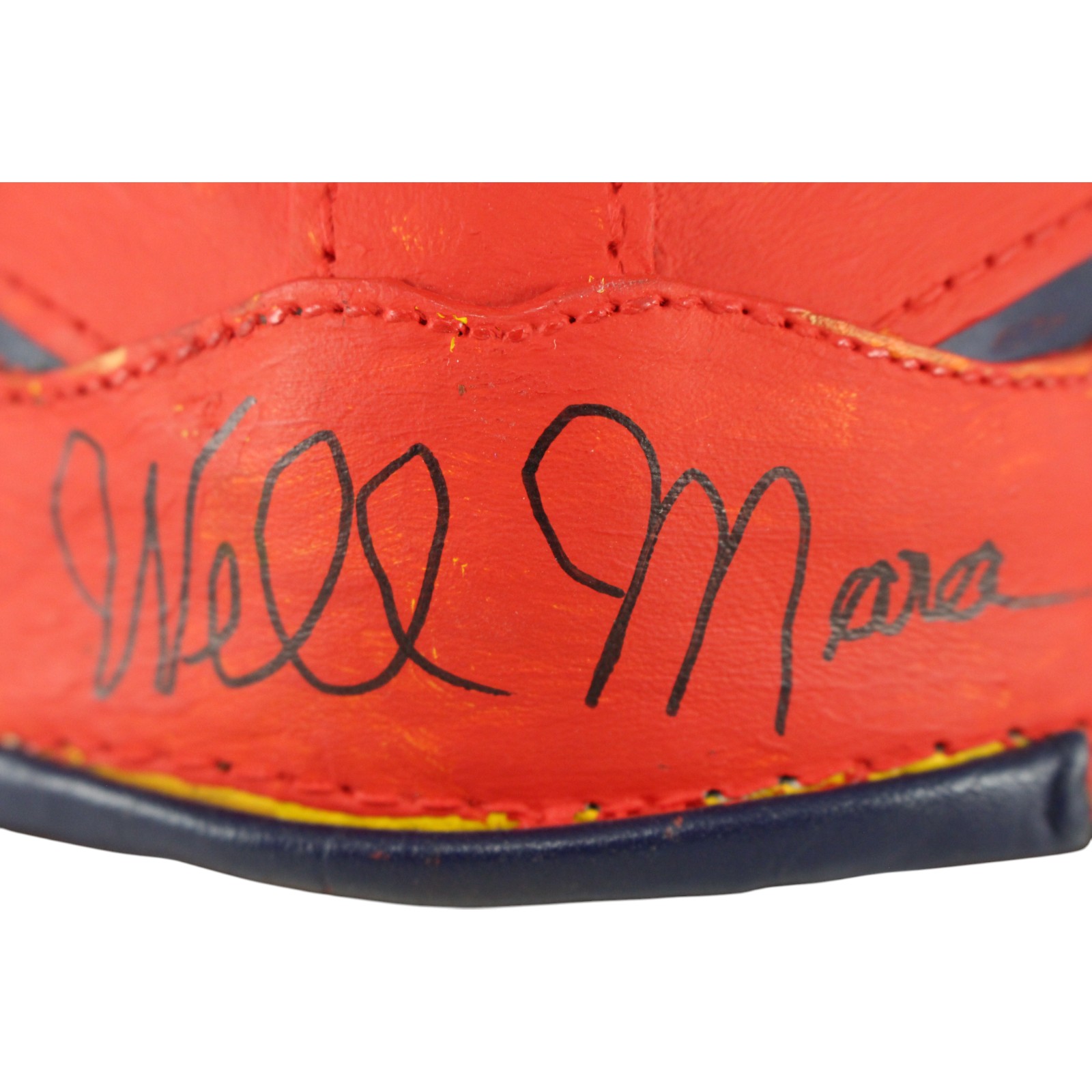 Wellington Mara Autographed/Signed New York Giants Leather Mini Helmet PSA 52756 3 Wellington Mara Autographed/Signed New York Giants Leather Mini Helmet PSA 52756