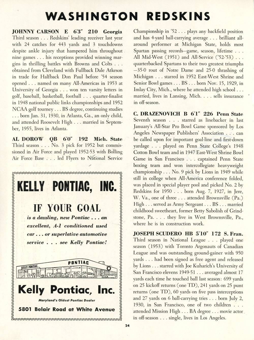 Gino Marchetti Signed 1956 Baltimore Colts Roster Magazine Page BAS 48224