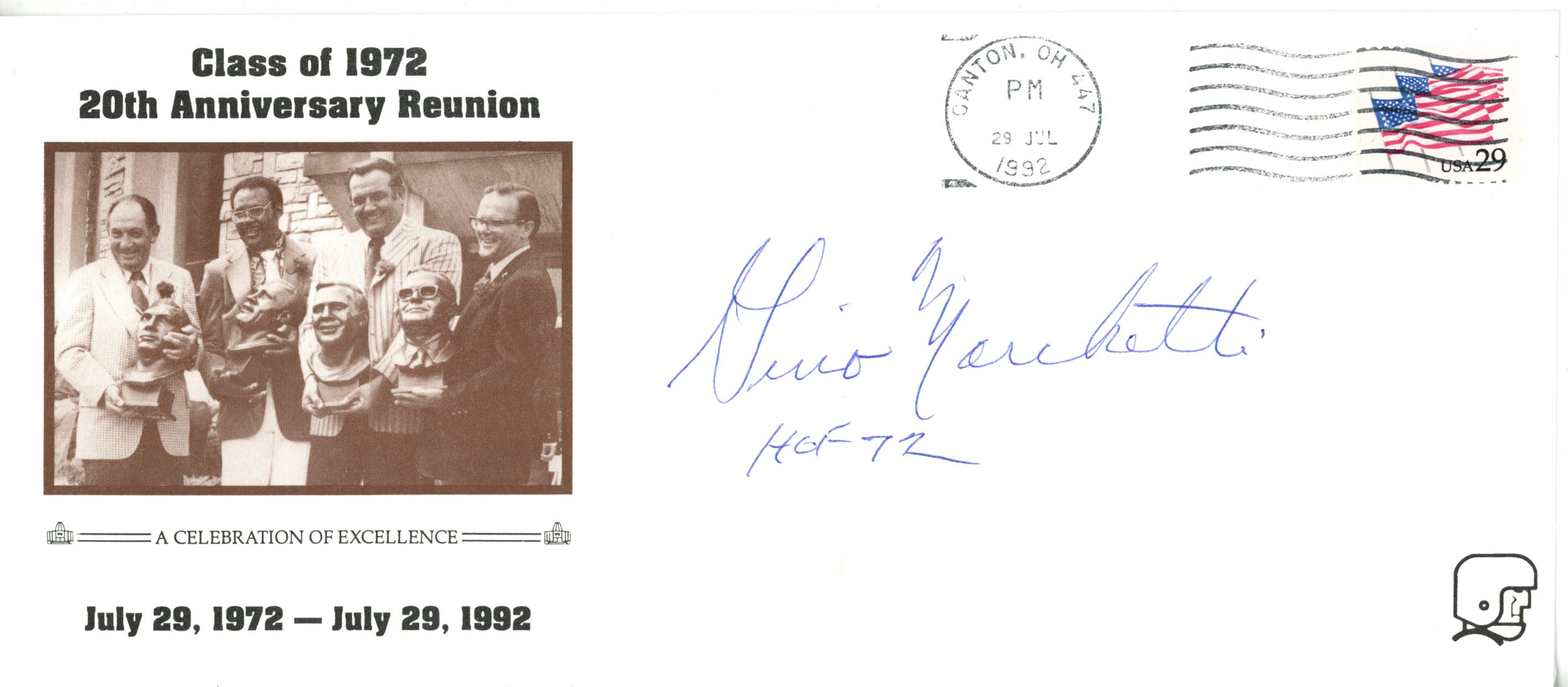 Gino Marchetti Autographed Baltimore Colts Class of 72 Cachet HOF Beckett 56087