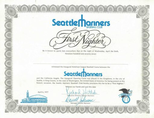 Seattle Mariners Inaugural Opening Game Souvenir Ticket Kingdome 113 Seat 26383