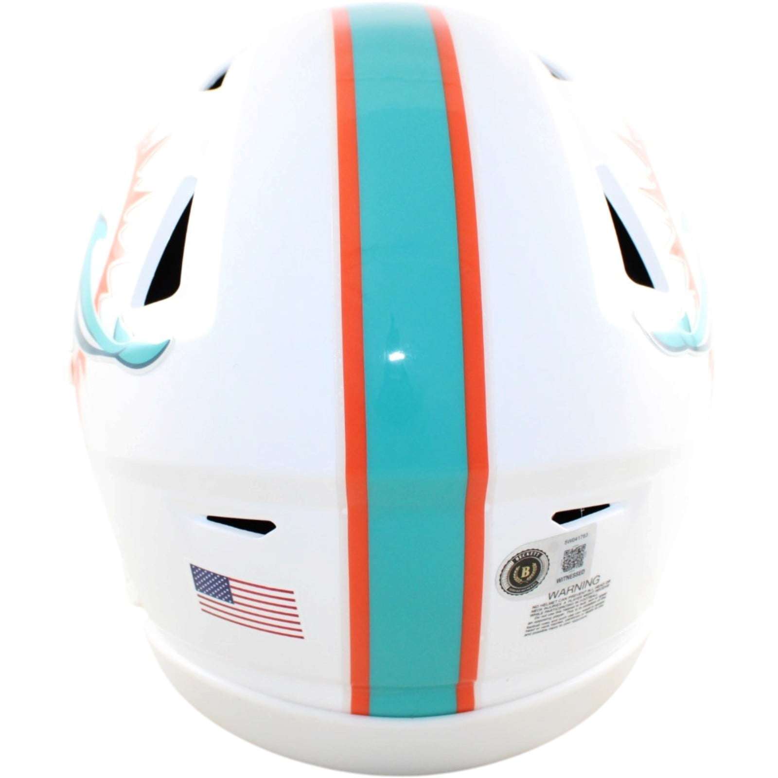 Dan Marino Autographed Miami Dolphins Helmet Mid-Size Midi Becket Witness 58825 2 Dan Marino Autographed Miami Dolphins Helmet Mid-Size Midi Becket Witness 58825