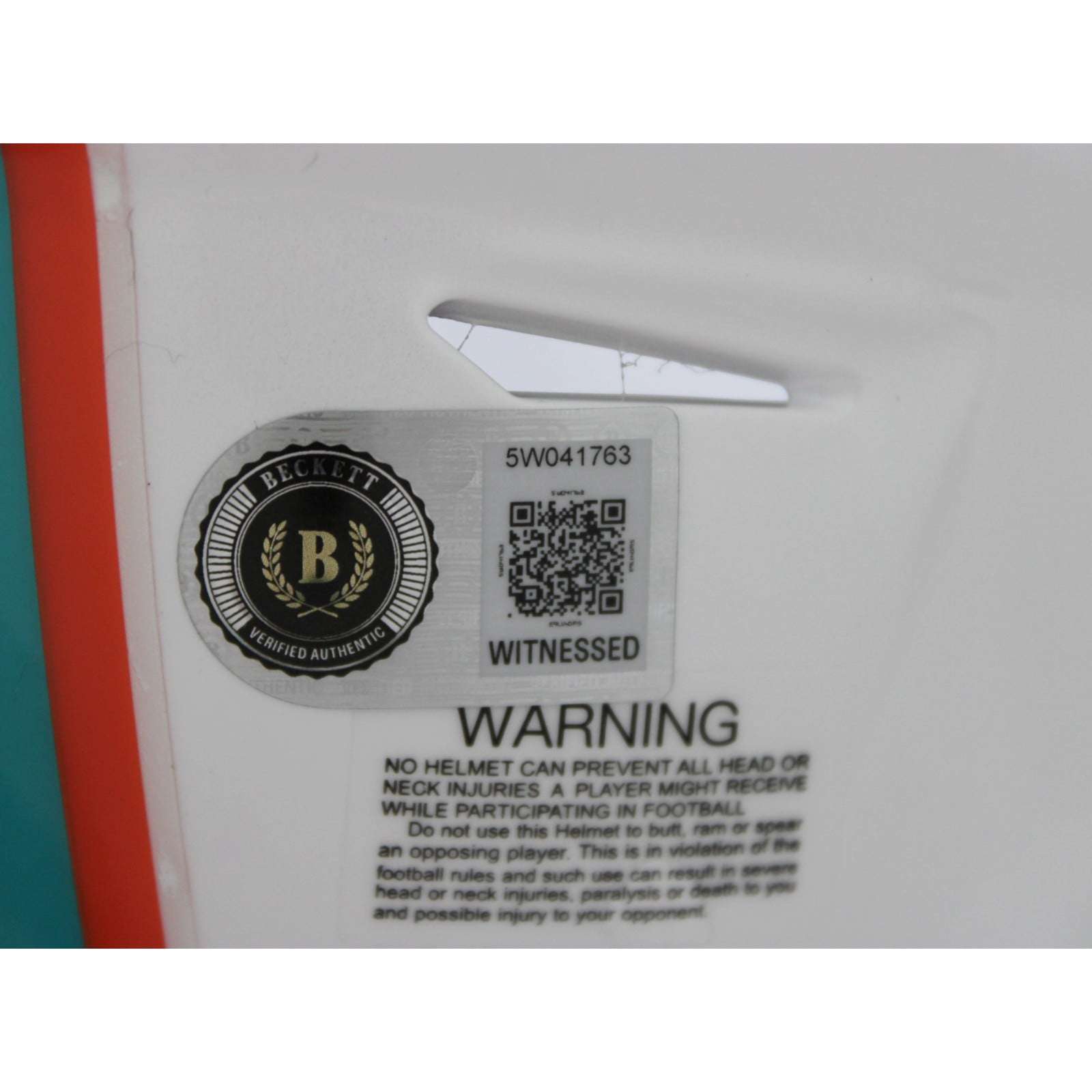 Dan Marino Autographed Miami Dolphins Helmet Mid-Size Midi Becket Witness 58825 5 Dan Marino Autographed Miami Dolphins Helmet Mid-Size Midi Becket Witness 58825