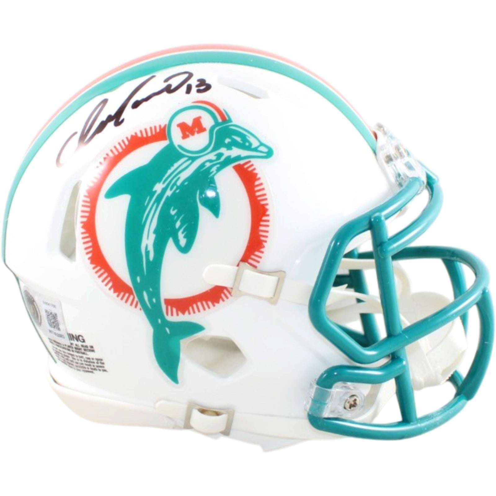 Dan Marino Autographed/Signed Miami Dolphins Helmet Mini 90-96 TB Becket W 58809