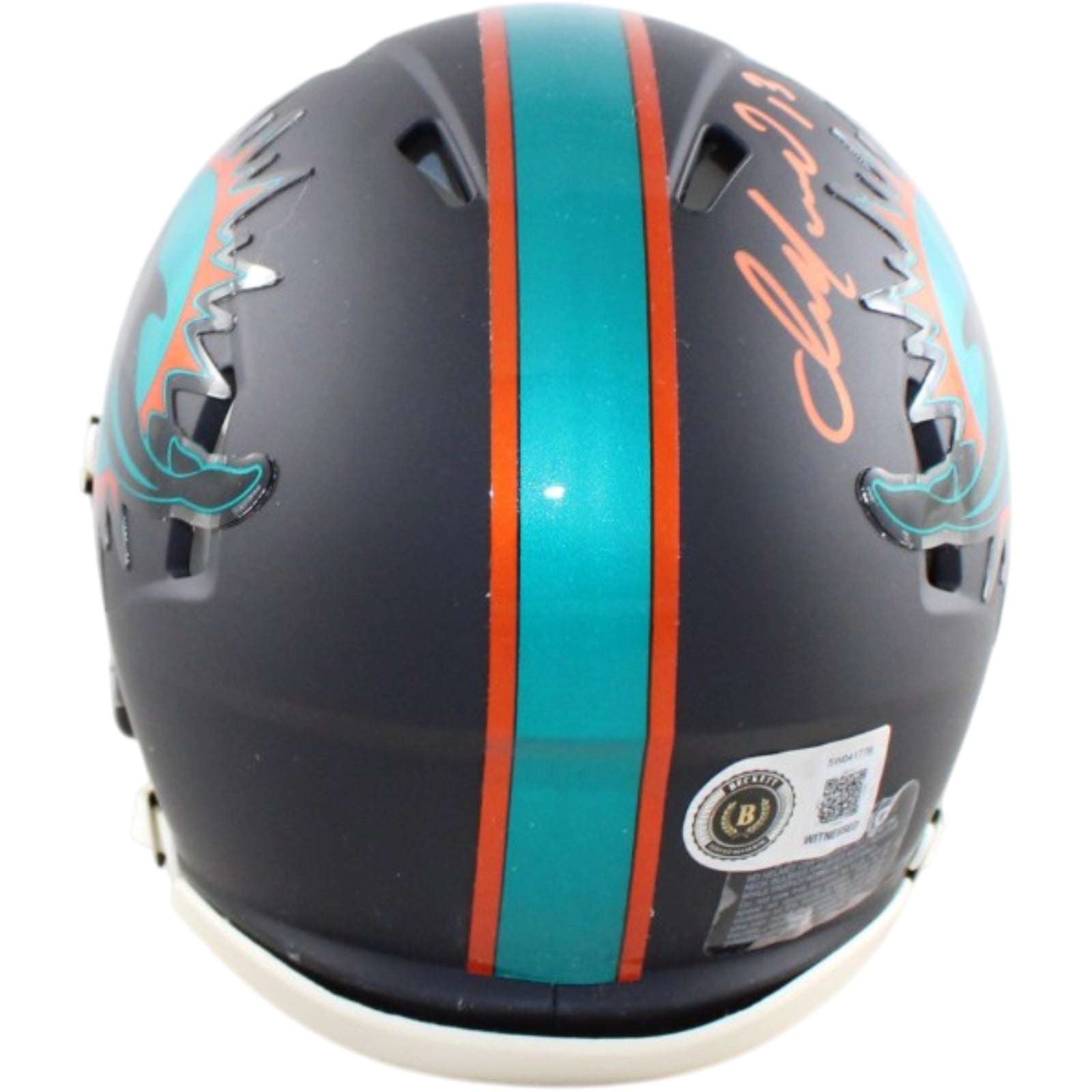 Dan Marino Autographed/Signed Miami Dolphins Helmet Mini Rival Becket WIT 58810 2 Dan Marino Autographed/Signed Miami Dolphins Helmet Mini Rival Becket WIT 58810