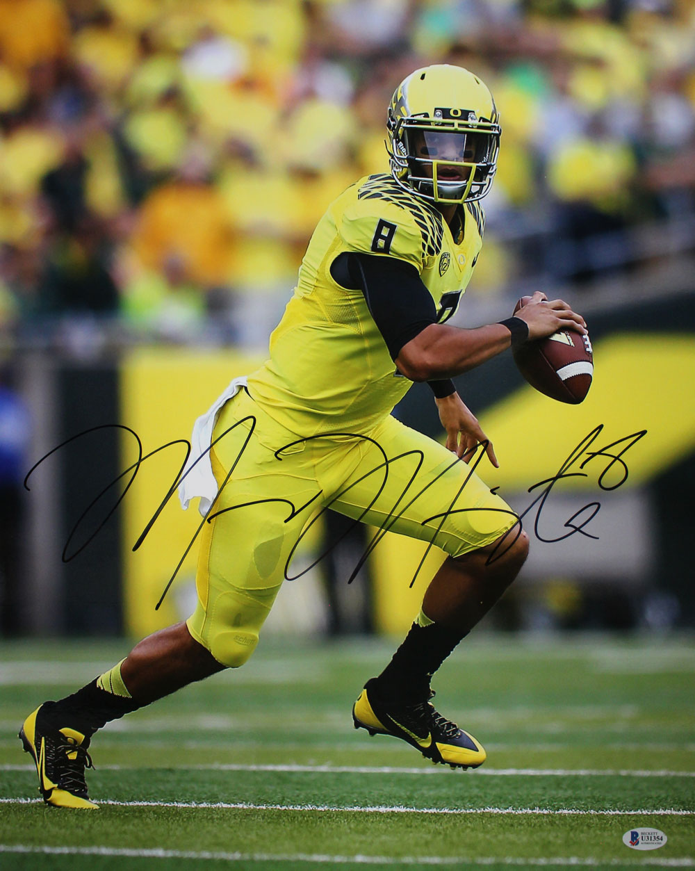Marcus Mariota Autographed/Signed Oregon Ducks 16x20 Photo BAS 29157