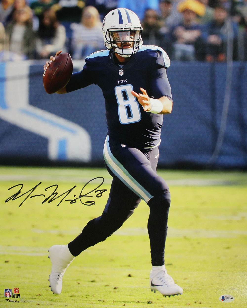Marcus Mariota Autographed/Signed Tennessee Titans 16x20 Photo BAS 29159 FAN
