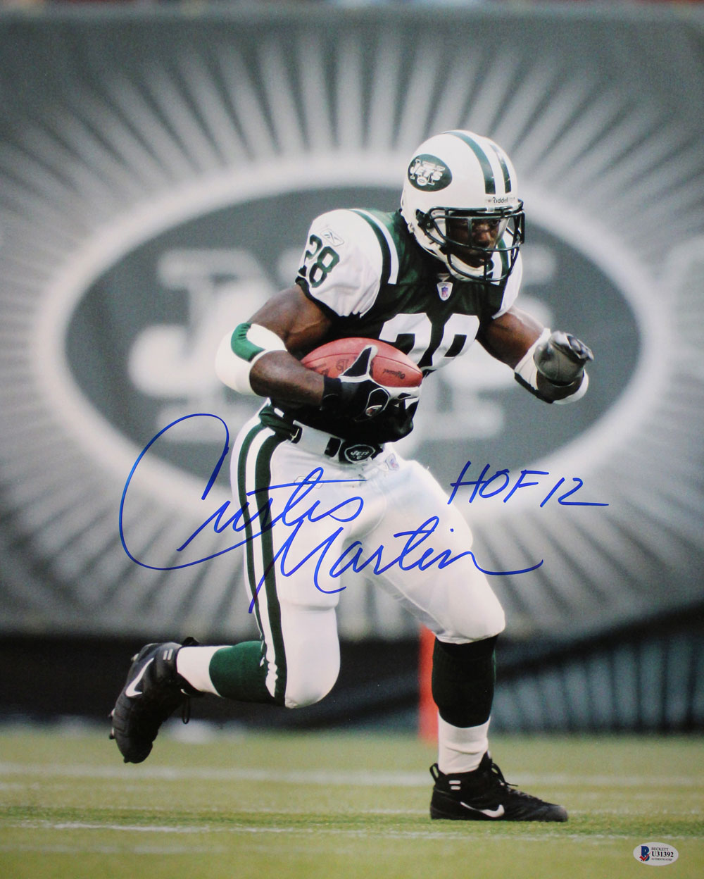 Curtis Martin Autographed/Signed New York Jets 16x20 Photo HOF BAS 29166