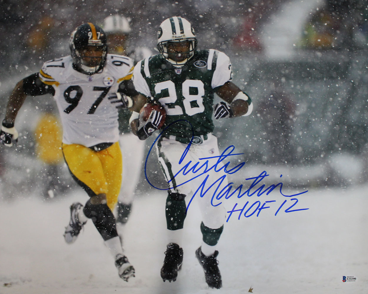Curtis Martin Autographed/Signed New York Jets 16x20 Photo HOF BAS 29165