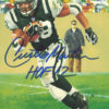 Curtis Martin Autographed New York Jets Goal Line Art Card Blue HOF 24344