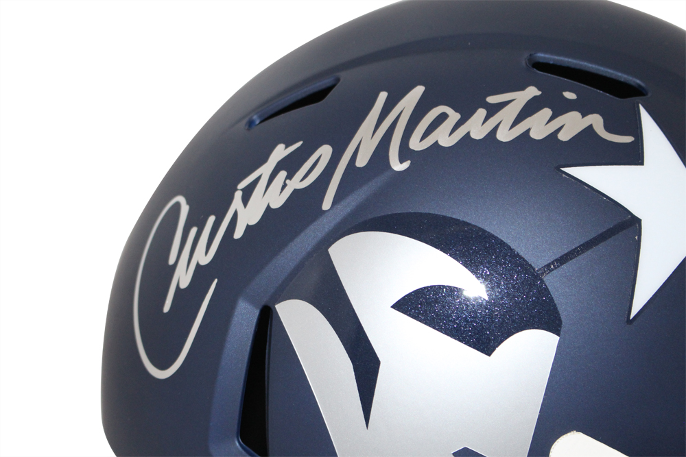 Curtis Martin Autographed New England Patriots F/S AMP Speed Helmet PSA 32454