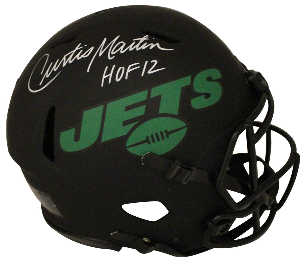 Curtis Martin Autographed New York Jets Authentic Eclipse Helmet HOF PSA