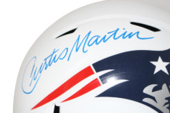 Curtis Martin Autographed New England Patriots F/S Flat White Helmet PSA 32455