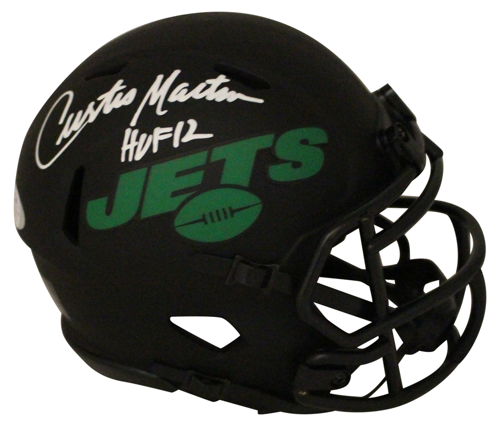 Curtis Martin Autographed New York Jets Eclipse Mini Helmet HOF PSA