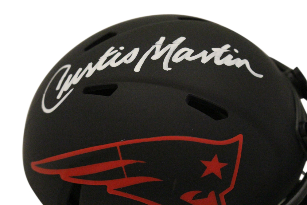 Curtis Martin Autographed New England Patriots Eclipse Mini Helmet PSA