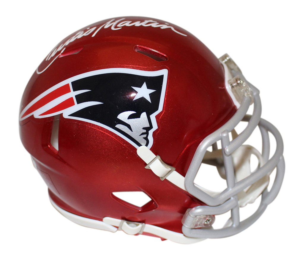 Curtis Martin Autographed New England Patriots Flash Mini Helmet PSA