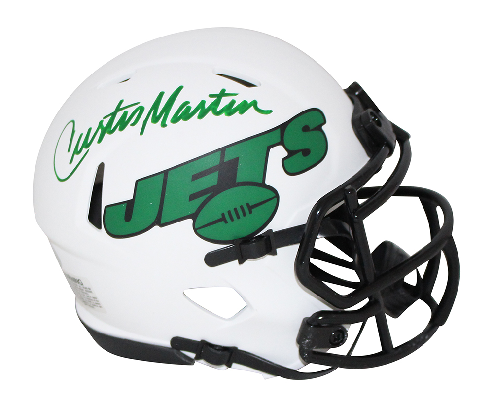 Curtis Martin Autographed/Signed New York Jets Lunar Mini Helmet PSA 32451