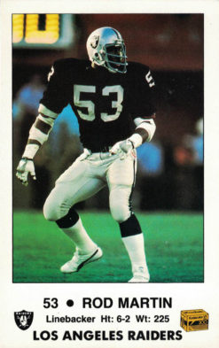 Rod Martin Los Angeles Raiders 1985 Fire Safety Tip Card 4/4 Kodak Color 26679