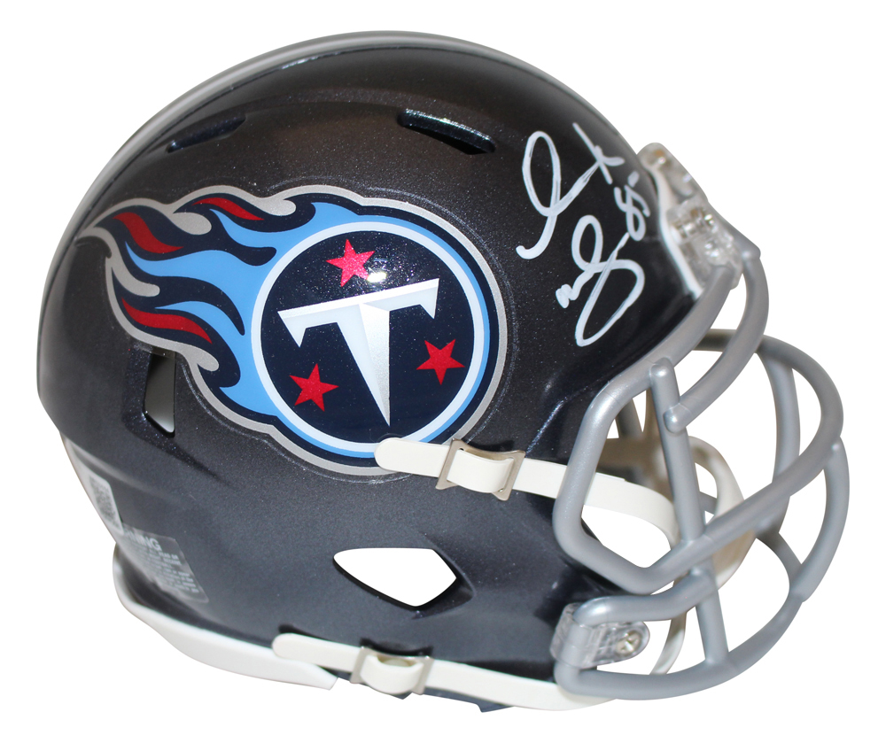 Derrick Mason Autographed Tennessee Titans Speed Mini Helmet Beckett