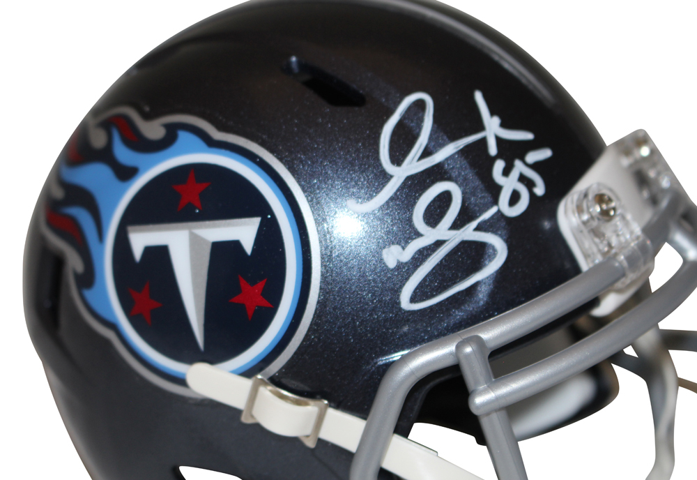 Derrick Mason Autographed Tennessee Titans Speed Mini Helmet Beckett