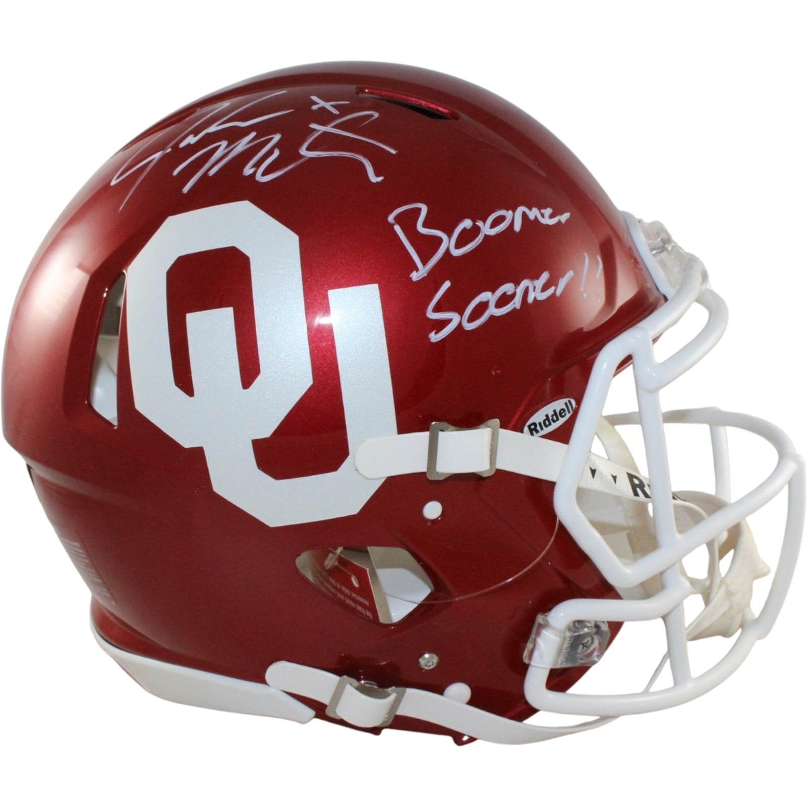 John Mateer Autographed Oklahoma Sooners Pro Helmet Boom Beckett WIT 58312