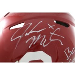 John Mateer Autographed Oklahoma Sooners  Pro Helmet Boom Beckett WIT 58312