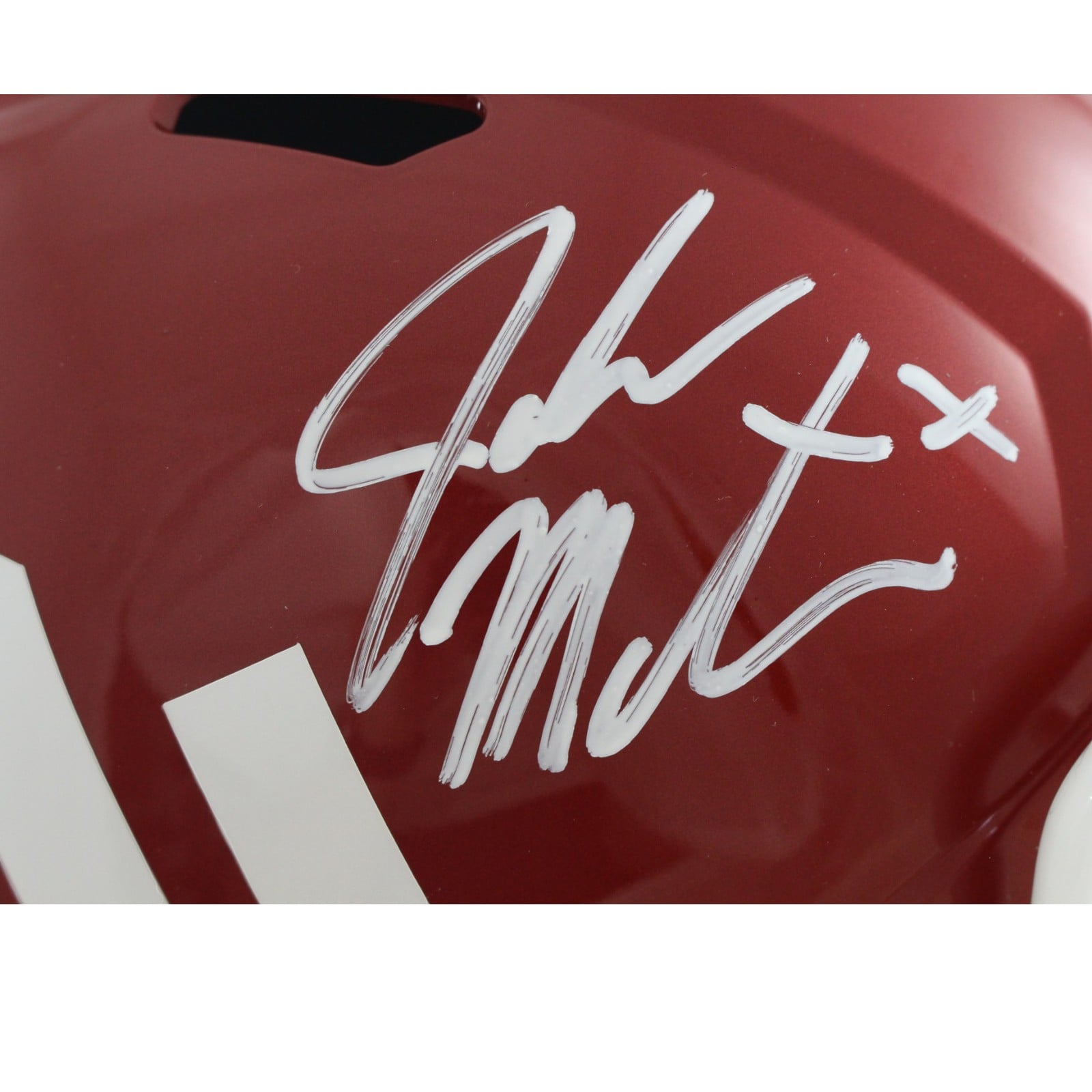 John Mateer Autographed Oklahoma Sooners Replica Helmet Beckett WIT 58314 2 John Mateer Autographed Oklahoma Sooners Replica Helmet Beckett WIT 58314