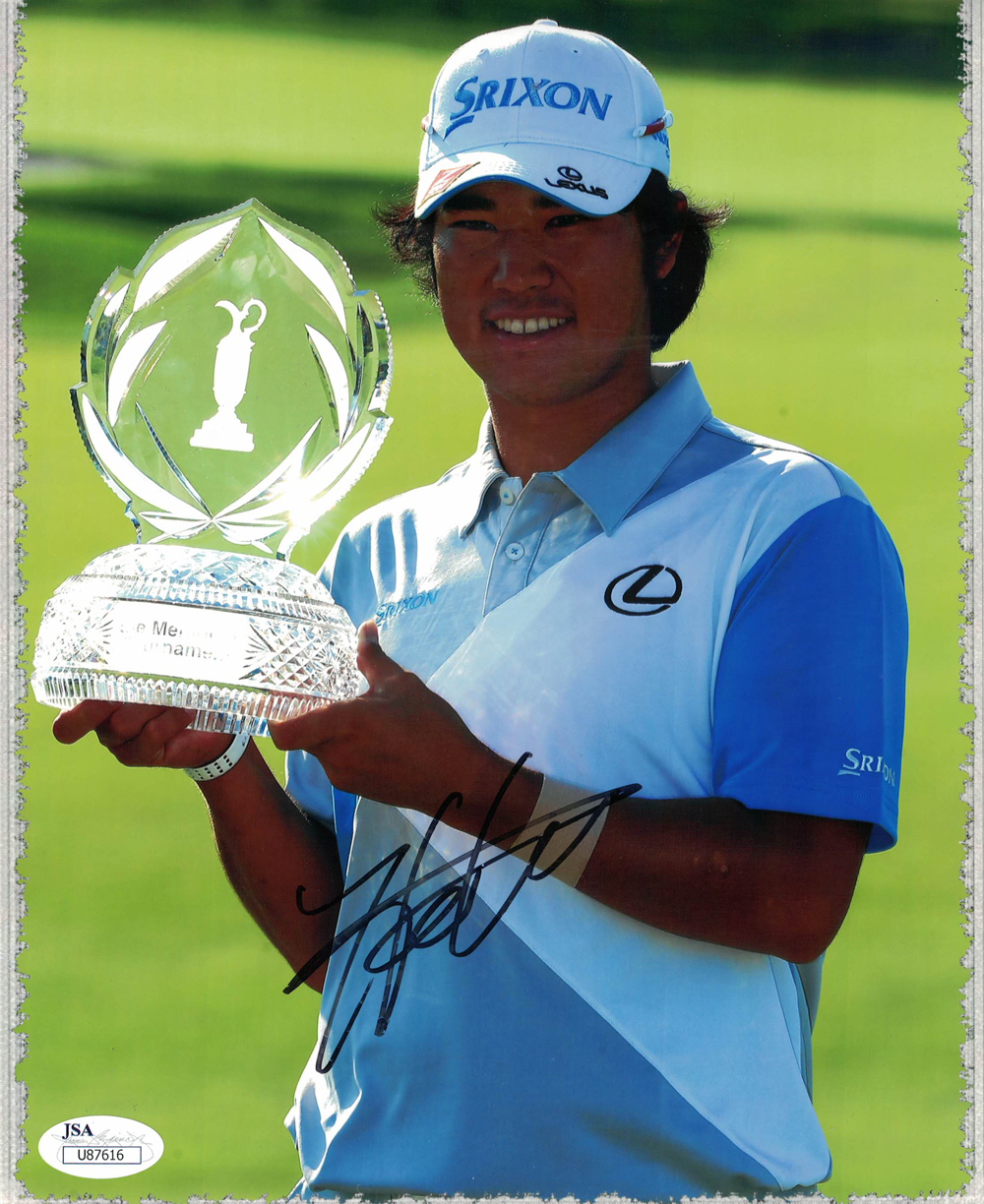 Hideki Matsuyama Autographed/Signed PGA Tour Golf 8x10 Photo JSA 30278