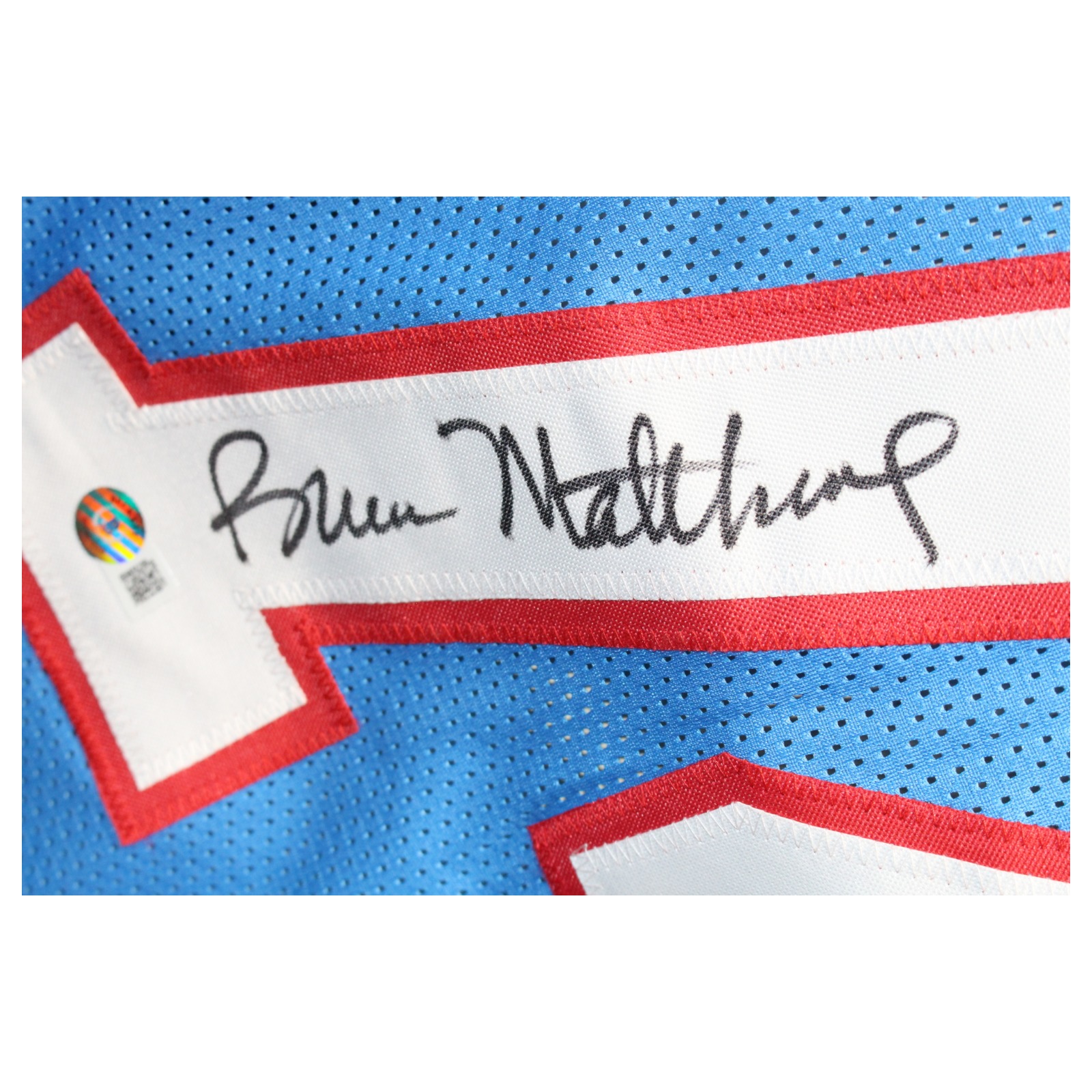 Bruce Matthews Autographed/Signed Pro Style Blue Jersey Beckett