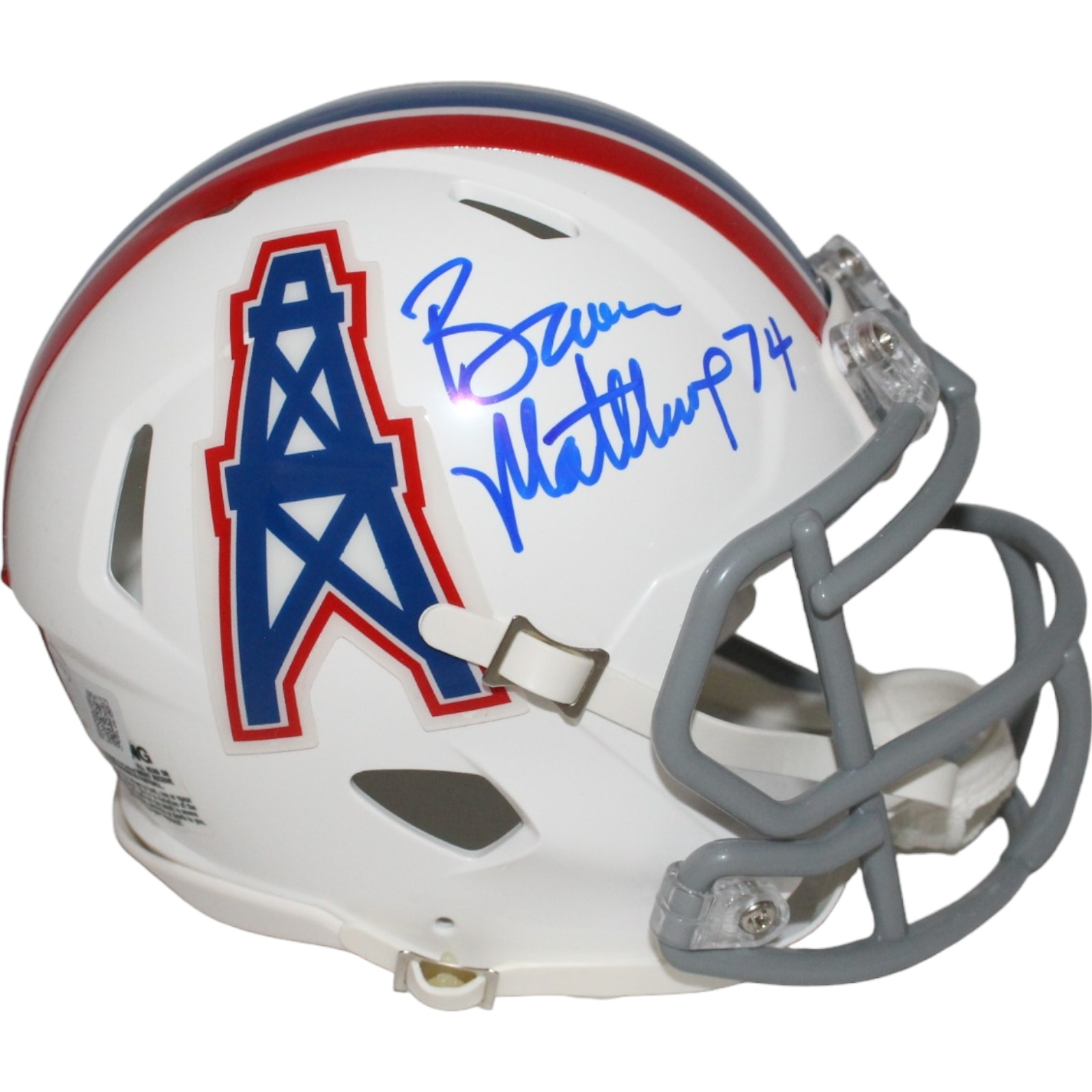 Bruce Matthews Signed Houston Oilers TB Mini Helmet Beckett