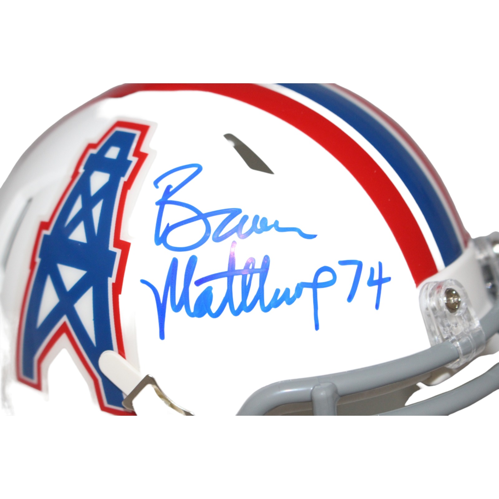 Bruce Matthews Signed Houston Oilers TB Mini Helmet Beckett