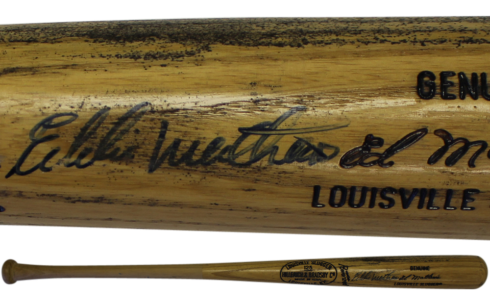 Eddie Matthews Autographed Atlanta Braves Louisville Slugger Bat JSA 30962