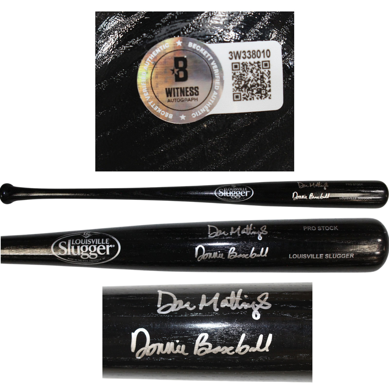 Don Mattingly Autographed New York Yankees LS Bat Donnie Baseball Beckett 59155