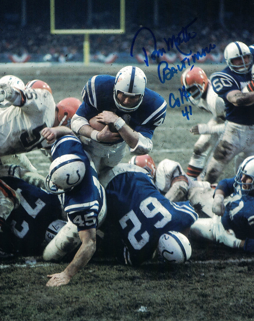 Tom Matte Autographed/Signed Baltimore Colts 8x10 Photo 30124