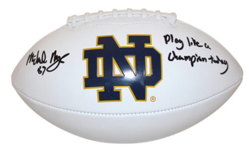 Michael Mayer Signed Notre Dame Logo Football Play Like Champion BAS